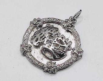 Vintage happy birthday pendant Mark Mercy sterling silver Mid-century 925 silver charm cake pendant with   jewelry gift