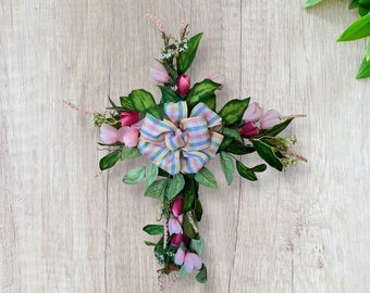 18” Easter cross wreath. FREE SHIPPING