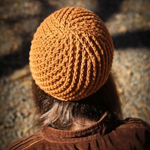 Crochet Pattern Pinwheel Newsboy Cap Baby-Adult sizes, spiral design brimmed hat image 2