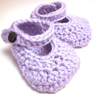 Crochet Shoe Pattern &quot;Simple Mary Janes&quot; Sizes Baby to Toddler
