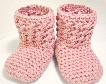 Crochet Shoe Pattern "Textured Booties" Sizes Baby to Toddler