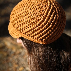 Crochet Pattern &quot;Pinwheel Newsboy Cap&quot; Baby-Adult sizes, spiral design brimmed hat
