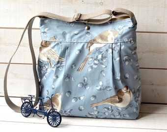 Birds Blue Topaz Diaper bag, Crossbody bag , Spring bag, New mom gift  IKABAGS 2 way