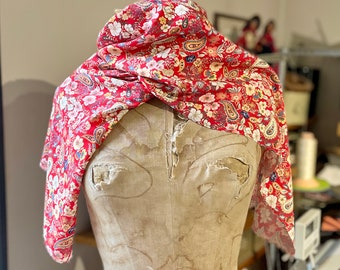 Best seller Limited Edition RETRO scarves, Fall accessories LA LUNE Scarves , vintage inspired style red French scarf