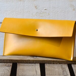 Leather wallet, Minimalist Wallet , Pocketbook in 5 Color Leather IKABAGS MUSTARD