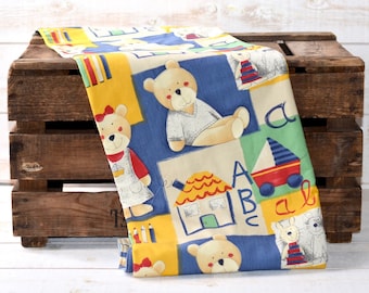 Sustainable Baby Blanket ,Christmas Blanket, Eco Friendly Cotton Blanket ,Stroller Blanket, Teddy bear, gift for baby boy,baby shower gift