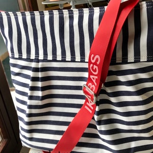 Canvas Diaper bag, Messenger bag, Grey Canvas bag, Striped bag, Gift for her, Geometric bag, Nautical striped, Gift for mom, Crossbody bag image 8