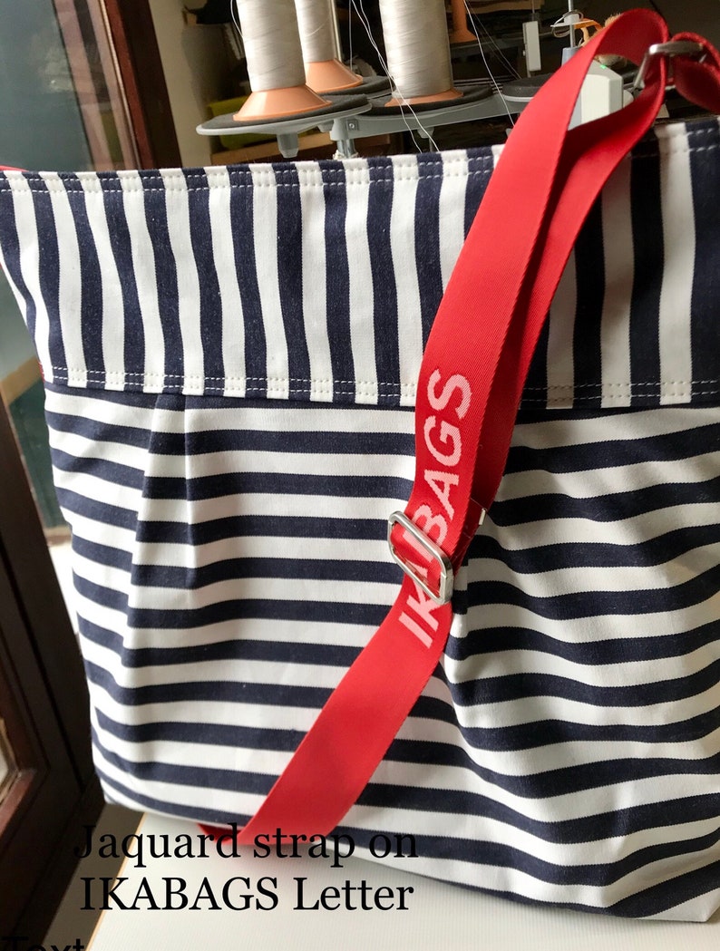 Canvas Diaper bag, Messenger bag, Grey Canvas bag, Striped bag, Gift for her, Geometric bag, Nautical striped, Gift for mom, Crossbody bag image 8