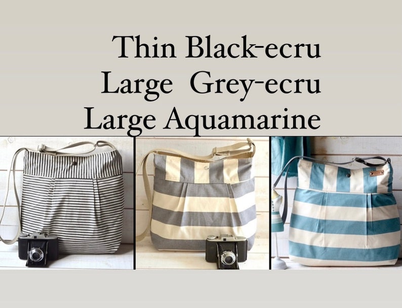Crossbody Diaper bag, Baby boy diaper bag New mom gift, Striped bag ikabags, Gray striped bag ikabags 3 way image 7