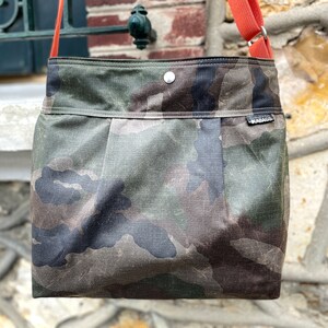 Camouflage Canvas bag, Vegan Diaper bag, Waxed canvas bag, Baby Shower Gift, Travel bag, New mom gift ikabags 2 Way image 10