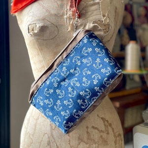 Bolsa de artista con cremallera de lona encerada marrón tostado ANCHOR, bolsa de uso general, bolsa, bolsa de cosméticos, almacenamiento de cosméticos, regalo para viajeros, regalos