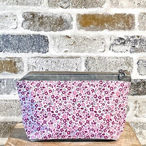 Bolsa con cremallera para tejer y crochet, bolsa de lona encerada gris con cremallera, bolsa de viaje, bolsa multiusos, bolsa de cosméticos, regalo para viajeros, regalo para mamá