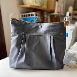 Sac quotidien Stockholm Gris, rayures marines géométriques, sac bandoulière lavable SOLID GRAY