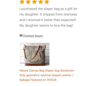 Large Waxed Canvas Bag with Leather bottom and Adjustable Strap IKABAGS image 7