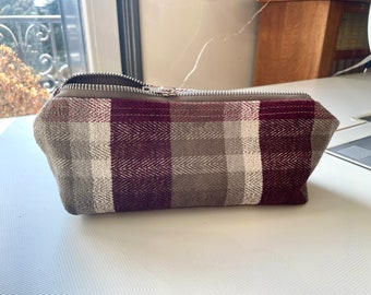 Cotton canvas Zipper Pencil case, back to school , Canvas Zipper Pouch ,Travel bag, Desk organization ,  Teacher gift  IKABAGS