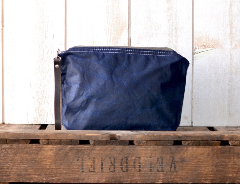 Personalized Waxed canvas zipper pouch, Pencil case, Travel pouch ikabags image 1