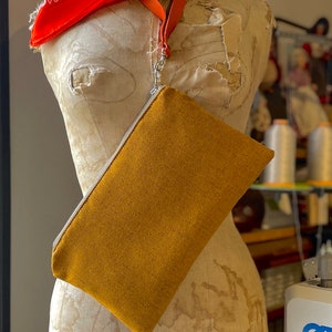 Bolsa de mão MOSTARDA, bolsa utilitária com zíper, bolsa com zíper para tricô e crochê, bolsa de viagem, bolsa diária, bolsa, presente para namorada, presente para mãe