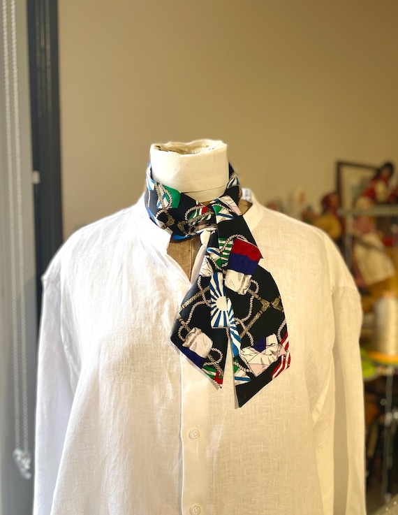 Vintage Inspired Style NAUTICAL French Scarf Nautical Printed Multicolore Scarf Hair Accessories Long Rectangular Scarf Gift for Mom Etsy