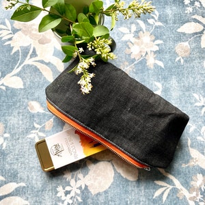 Astuccio UNISEX DENIM, astuccio con cerniera per il ritorno a scuola, astuccio in tela con cerniera, borsa da viaggio, organizzazione della scrivania, regalo per insegnanti IKABAGS