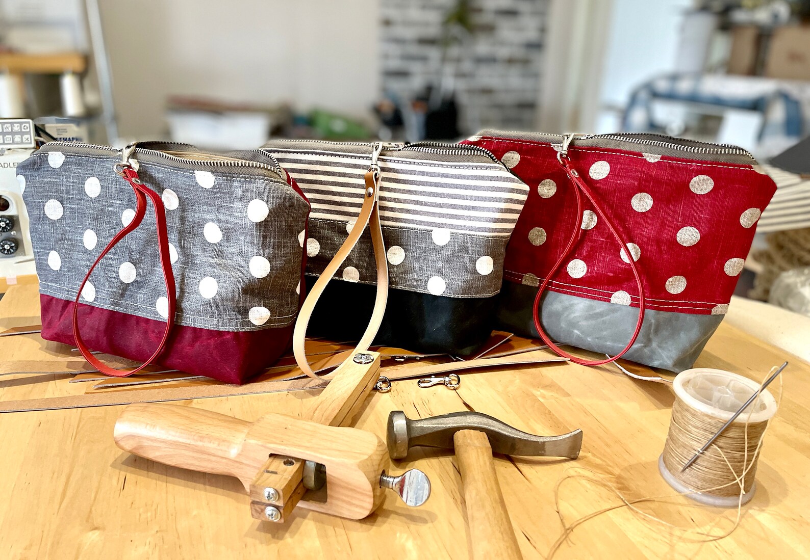 Rugged Wax Canvas Zip Pouch Wallet – Handmade Leather Trim Camping Organizer