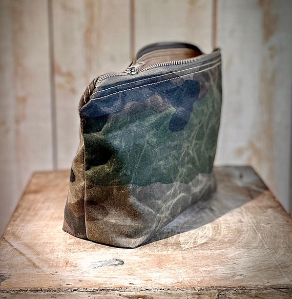 Waxed Canvas Zipper Pouch Toiletry Bag Men Zipper Pouch Camouflage Pouch Waxed Canvas Zipper Pouch travel Pouch gift for Dad IKABAGS Etsy Canada