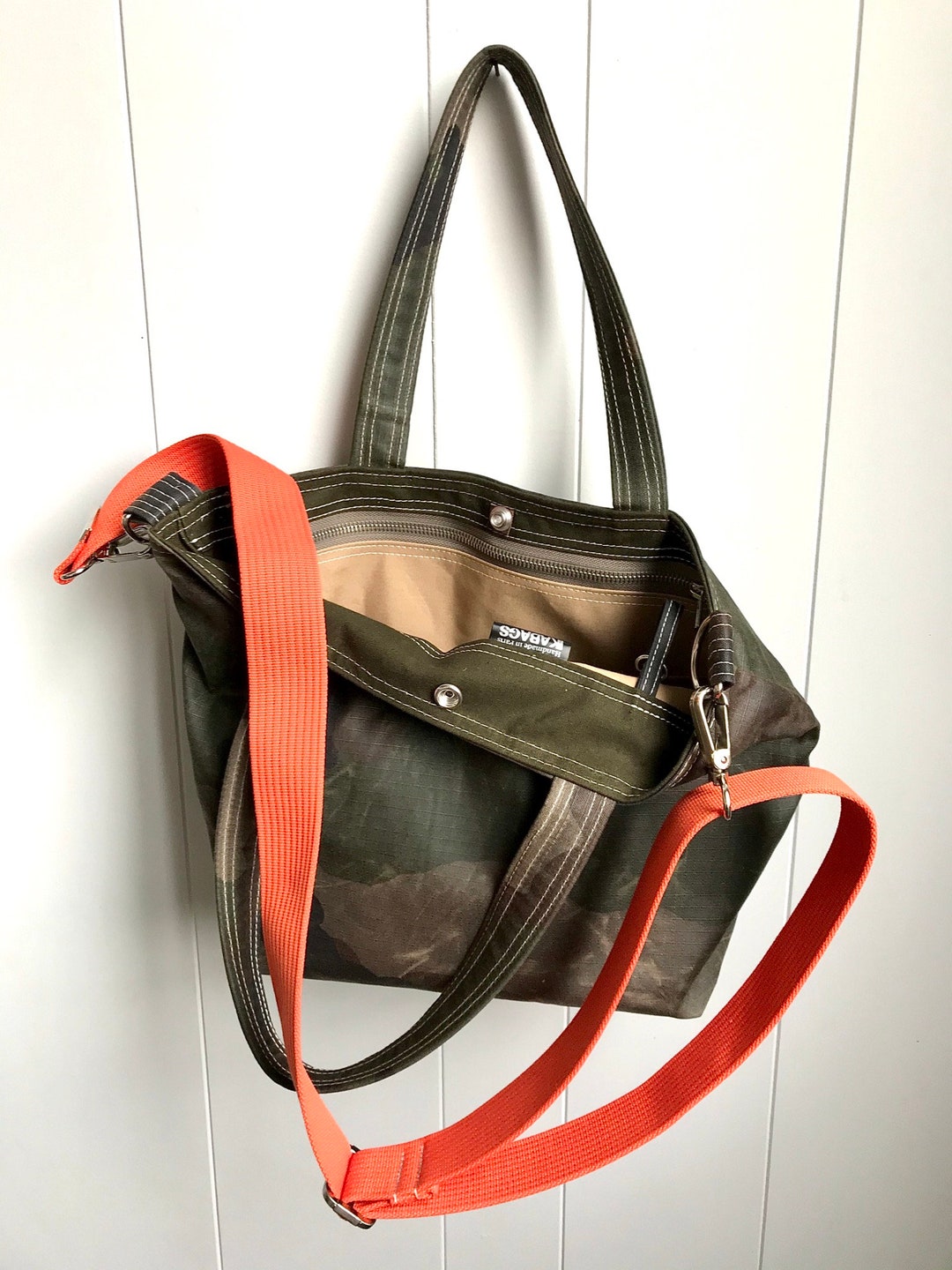Striped Camouflage Tote