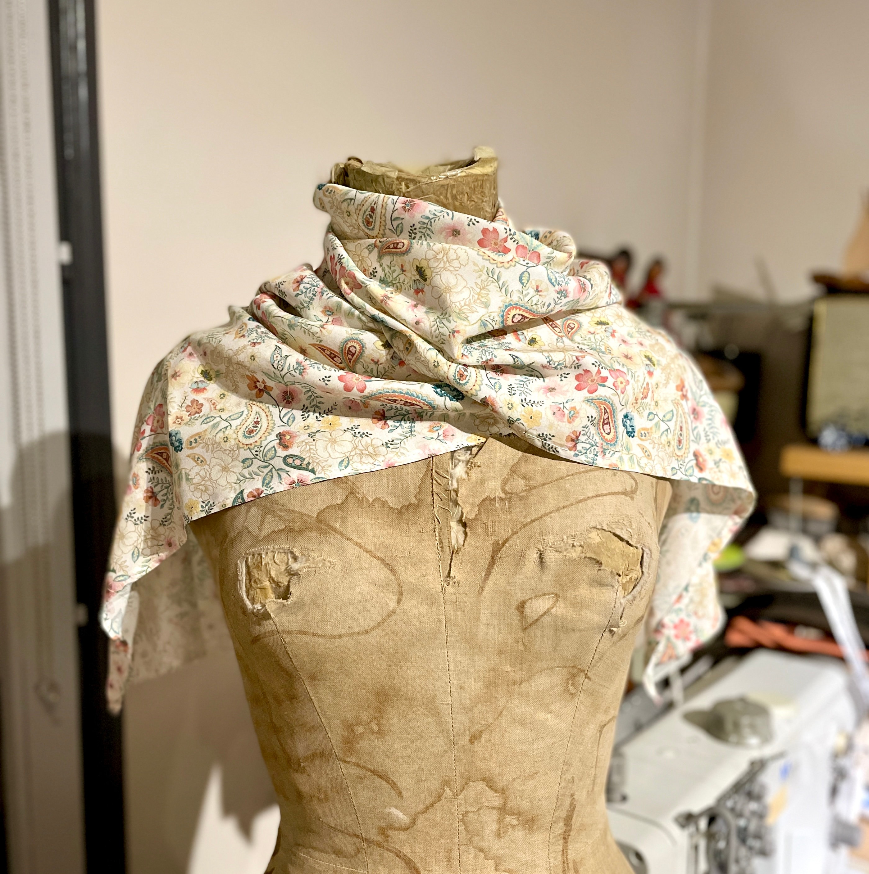 Retro Floral Cotton Scarf: French Vintage Style - Etsy