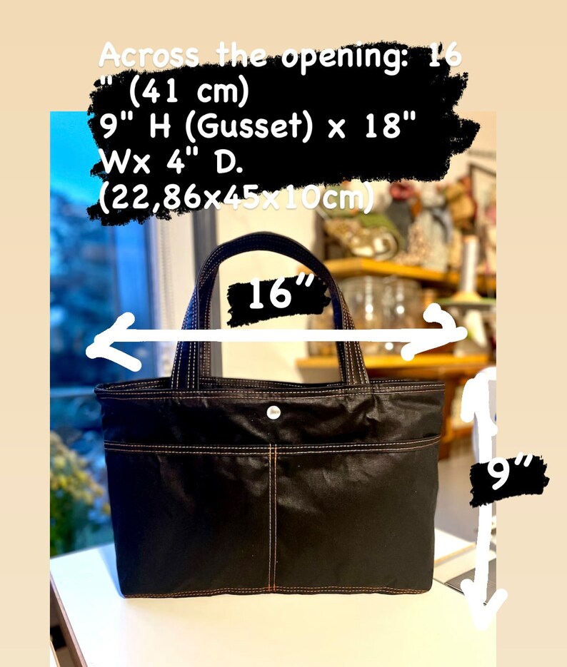 ÉCHANTILLON VENTE Sac fourre-tout moyen en toile cirée grise, sac à main quotidien, cadeau pour maman, cadeau pour elle, cadeau pour meilleur ami Ikabags 2 WAY image 3