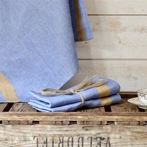 Linen Tea towel, Blue tea towel, Christmas gift, Hand towel Hostess gift