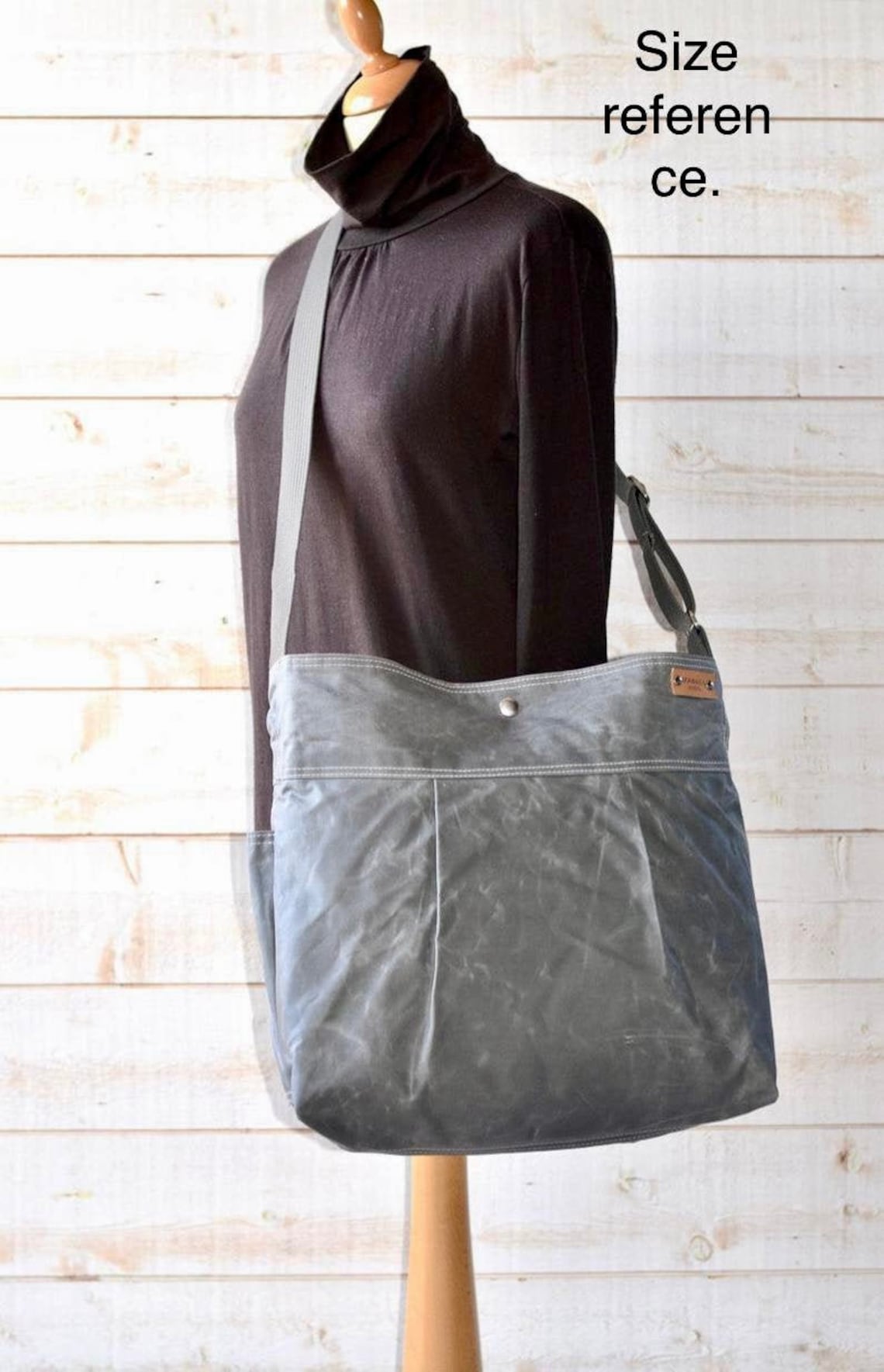 Waxed Canvas Diaper bag Leather and Canvas Crossbody bag Etsy