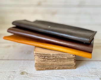 Leather wallet, Minimalist Wallet , Pocketbook in 5 Color Leather - IKABAGS