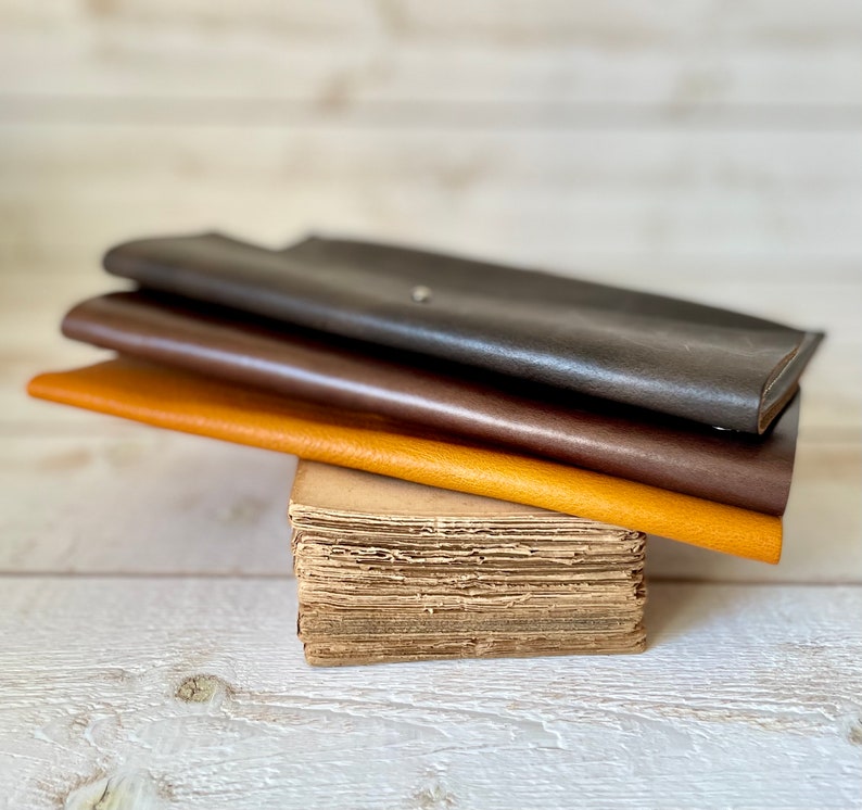 Leather wallet, Minimalist Wallet , Pocketbook in 5 Color Leather IKABAGS image 1