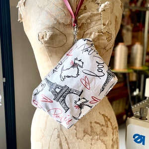 Bolsa con cremallera "Te amo París", bolsa de cosméticos, bolsa de viaje, bolsa multiusos, regalo para viajeros, regalo para novia, regalo para esposa