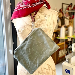 Bolsa de lona encerada gris, bolsa de viaje, bolsa de artista, bolsa de cosméticos, regalo para viajeros, regalo para novio, regalo para papá