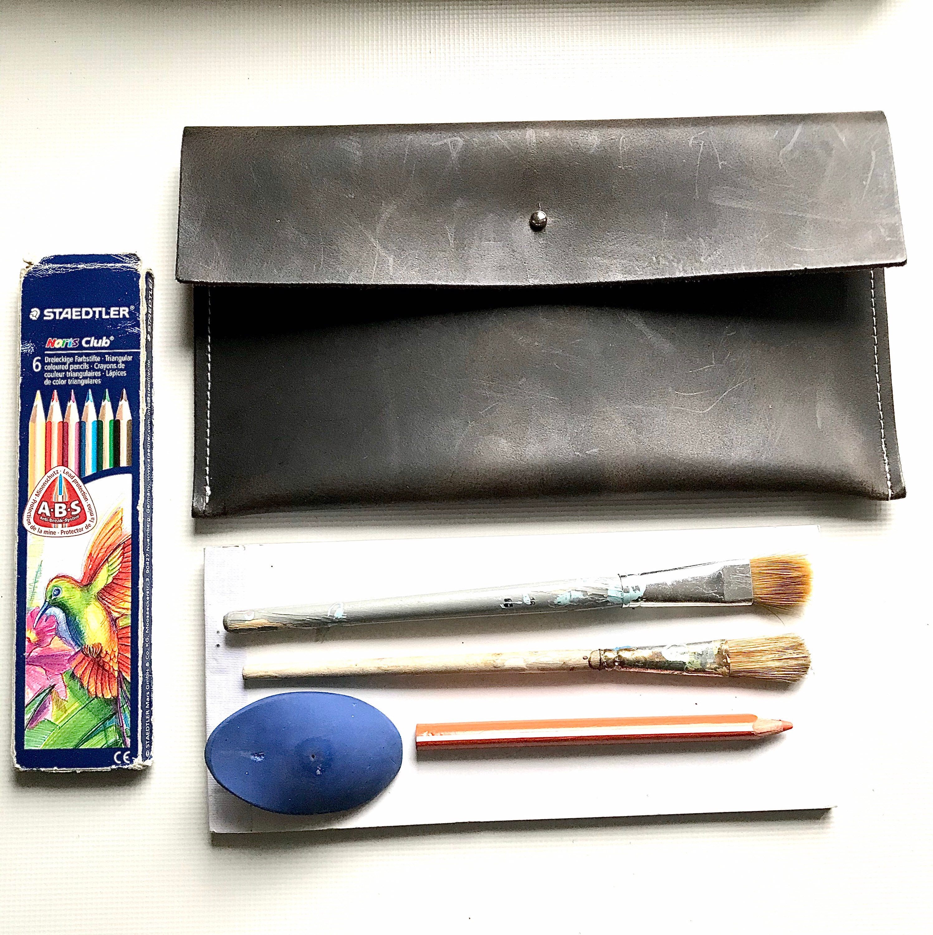 Portefeuille en Cuir , Porte-Passeport, Portefeuille d'artiste, Housse de Voyage Minimaliste, Étui P