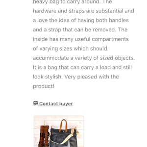 May include: A gray waxed canvas messenger bag with brown leather straps and handles. The bag is shown on a wooden surface with a pair of brown leather boots. The text "Waxed Canvas Bag Gray Messenger bag, leather tote, Diaper bag, Leather straps, Large messenger, Tote, Travel bag ,Brown leather, Waterproof" is below the image.