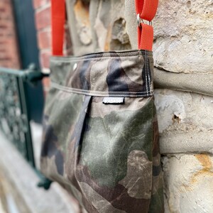 Camouflage Canvas bag, Vegan Diaper bag, Waxed canvas bag, Baby Shower Gift, Travel bag, New mom gift ikabags 2 Way image 5