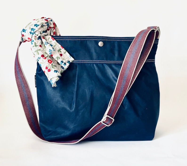 Vegan Diaper bag, STOCKHOLM Blue Sapphire Crossbody daily bag in 15 colors IKABAGS 3 WAY image 1