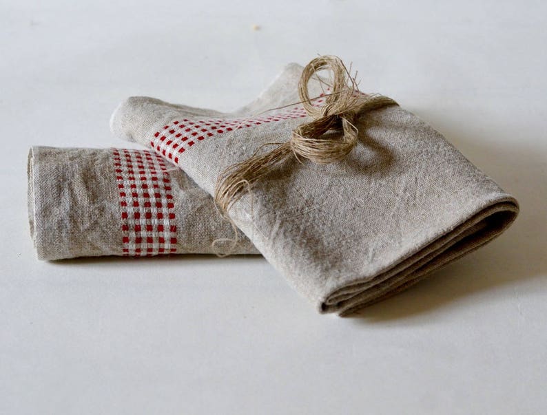 Sustainable and Eco Friendly Linen Red and White Checkered Etsy