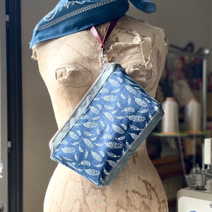 PLUMA Bolsa de lona encerada gris, bolsa con cremallera, bolsa de viaje, bolsa de cosméticos, bolsa de artista, almacenamiento de cosméticos, regalo para viajeros