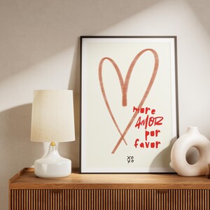 More Amor Por Favor, Poster d'amore, Arredamento soggiorno alla moda, Carte da gioco, Citazione artistica estetica, Carino, Regalo Arte da parete Download digitale 1 stampa