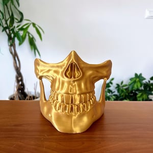 Death Stranding Higgs Maske 3D-gedruckte goldene Replik für Cosplay-Dekoration, Fan-Art, Gamer, Sammler