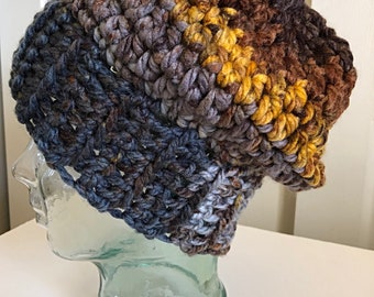 Slouchy Crocheted WInter Hat