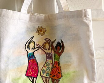 Painted Canvas Tote