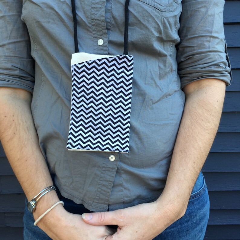 Black Hanging Fabric Lanyard Pouch for Sunglasses or Smart Etsy