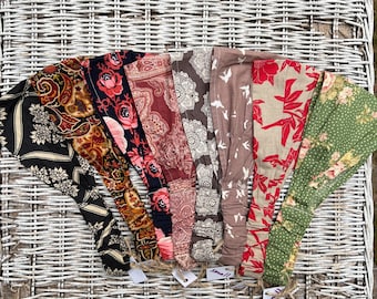 Last Chance KLEINES, tief gefärbtes, breit gerafftes Stoff-elastisches Stirnband, Kopfwickel, Turban, Boho-Stirnband, schickes Stirnband, Accessoire
