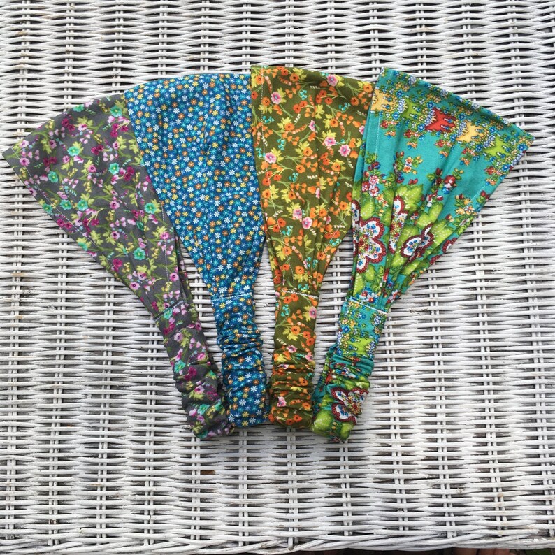 MulltiColored Floral 4 1/2 Wide Gathered Fabric Elastic Etsy