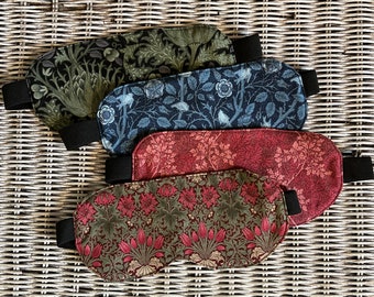 Sm./Med. & Lg./Ex.Lg. William Morris Cotton Fabric Sleeping/Eye Mask Lined with Silky Satin: Good Night Sleep/Sleep on the Plane/Nap-Taking