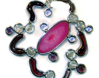 Nebula Agate Stained Glass Suncatcher, Hubble Inspired