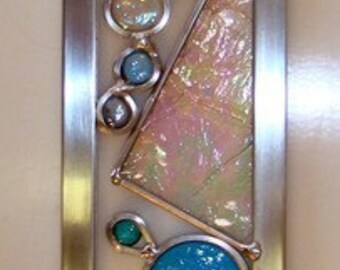 Stained Glass Suncatcher Strip – Multi-Colored, One of a Kind, 3x24"